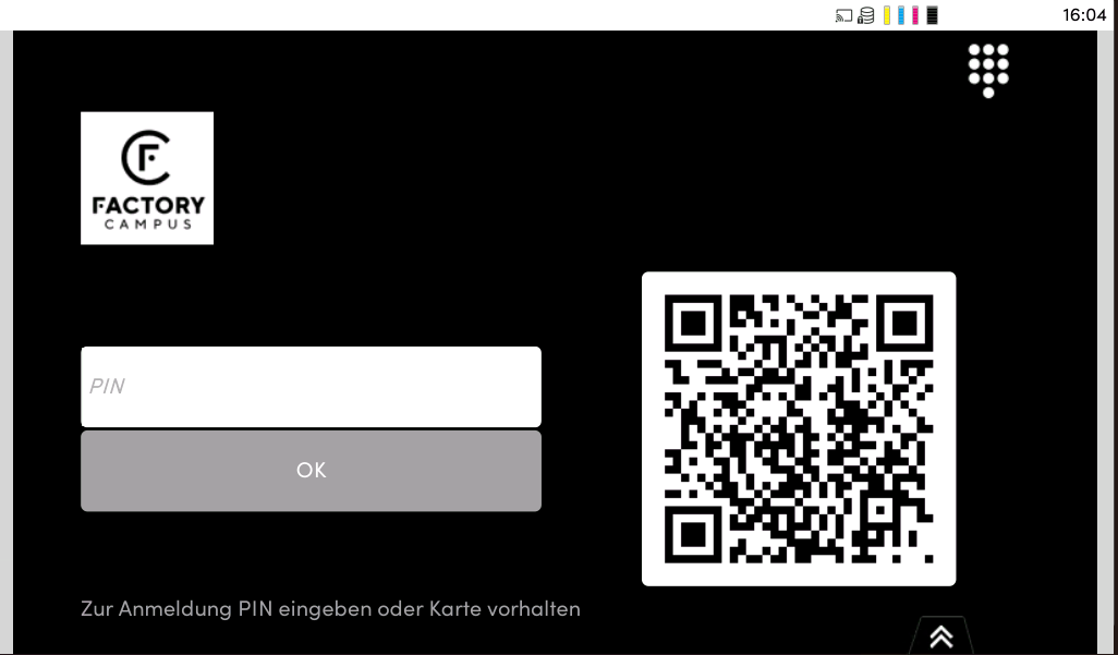 Drucker PIN Eingabebildschirm