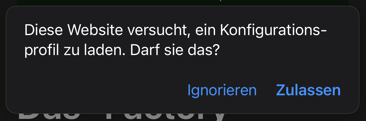Zulassungsabfrage für das Laden des Profils