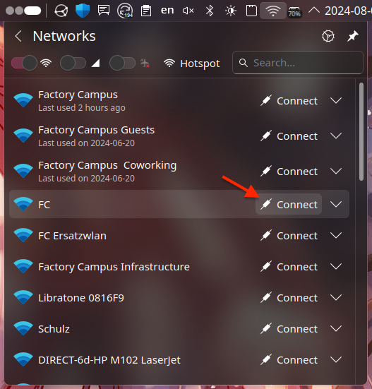 KDE Network applet