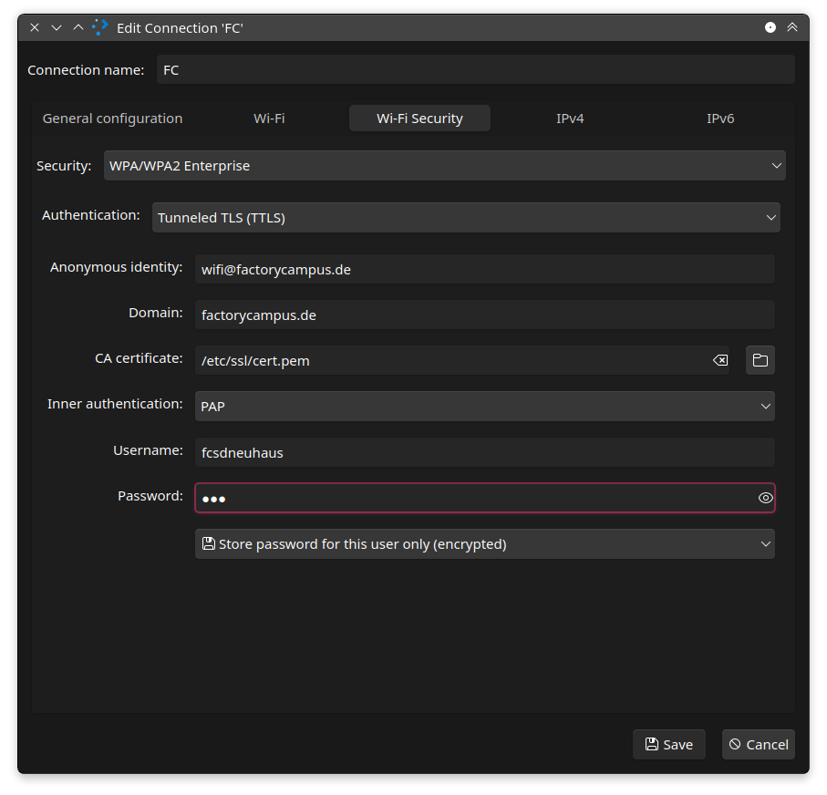 KDE Network settings